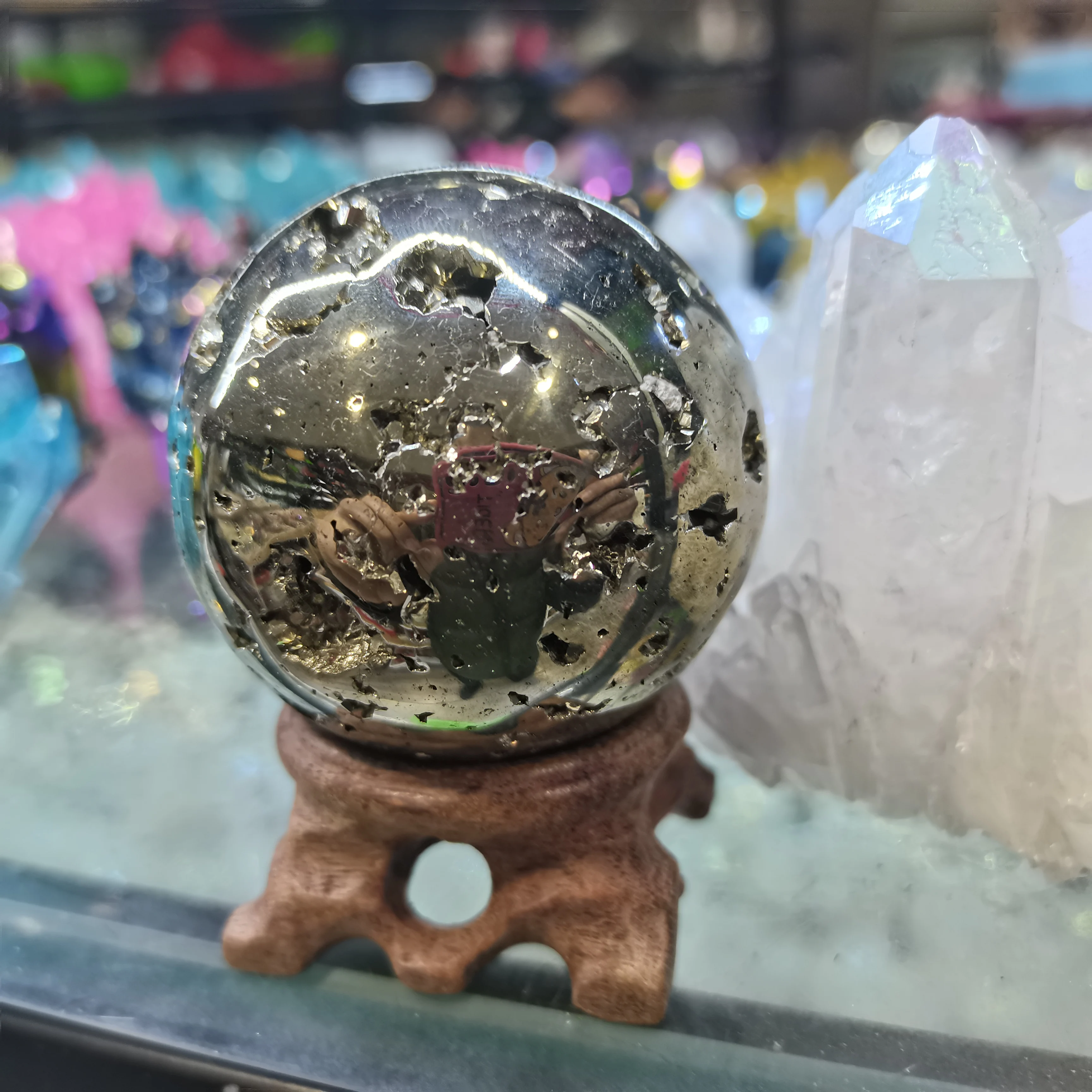 60 mm 5A+ 100% Natural chalcopyrite crystal ball ball natural stone handicraft used in feng shui collection home decoration 1pcs