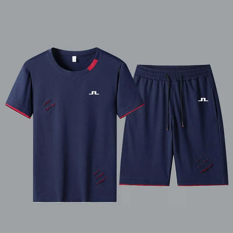 Men's Fashion Pants Golf J Lindeberg Tracksuit Hooded Pullover Man Summer Casual Sports Athletic 2 Pie Sets Suit Big Size 8XL