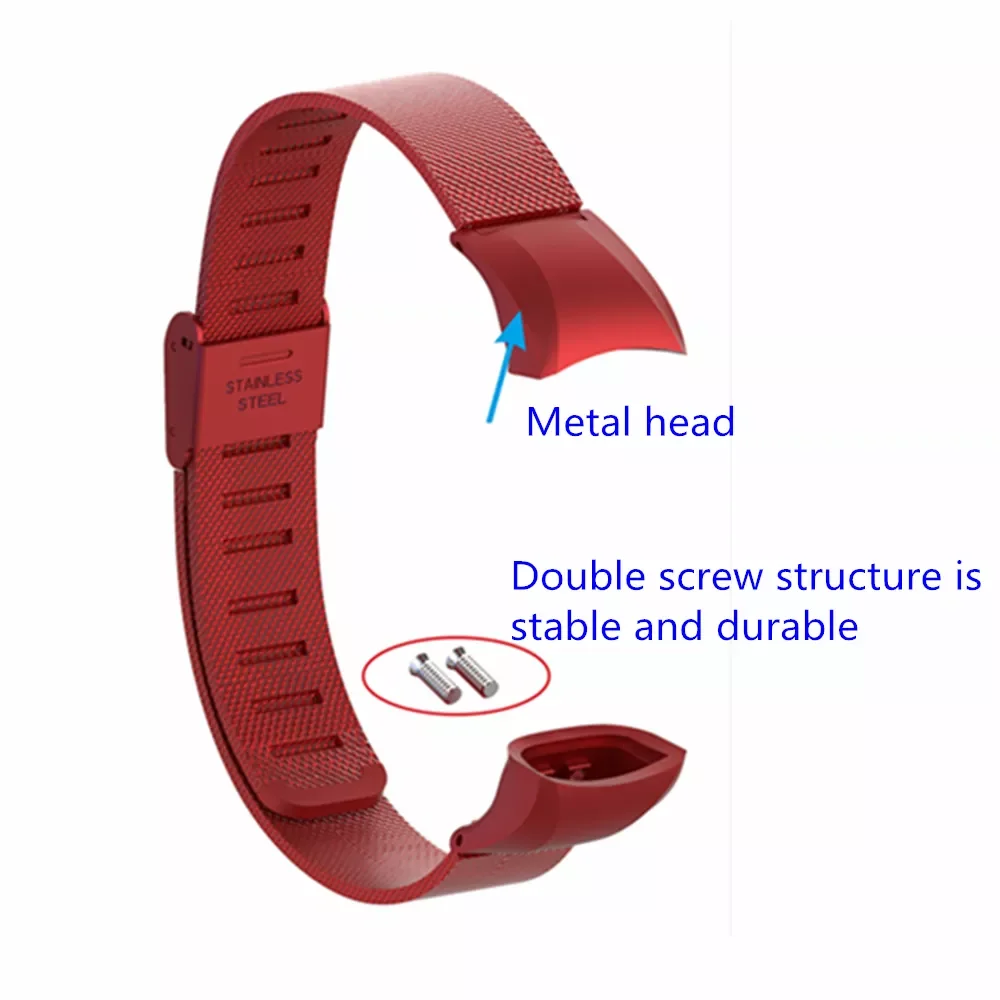 2pcs Smart Wristband Metal Strap Bracelets For Honor Band 5 Correa Stainless Steel For Huawei Honor Band 5/4 Strap Bracelets