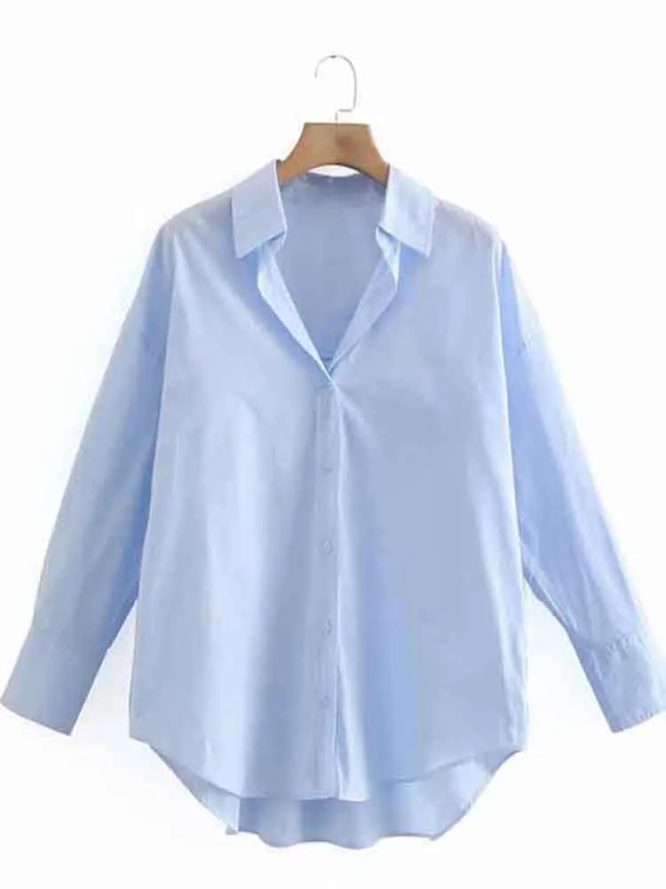 

New Women Simply Candy COlor Single Breasted Poplin Shirts Office Lady Long Sleeve Blouse Chic Chemise Tops