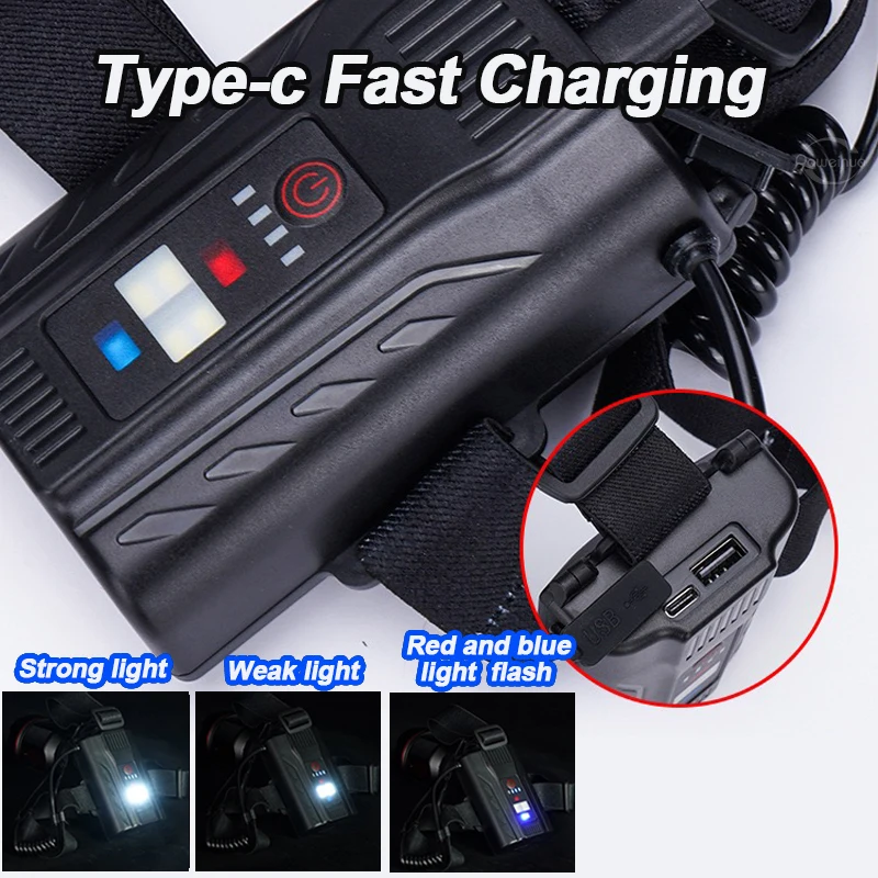 Перезаряжаемый Мощный Светодиодный Налобный Фонарь 800 Вт 10000LM Вкл./выкл. В Режиме