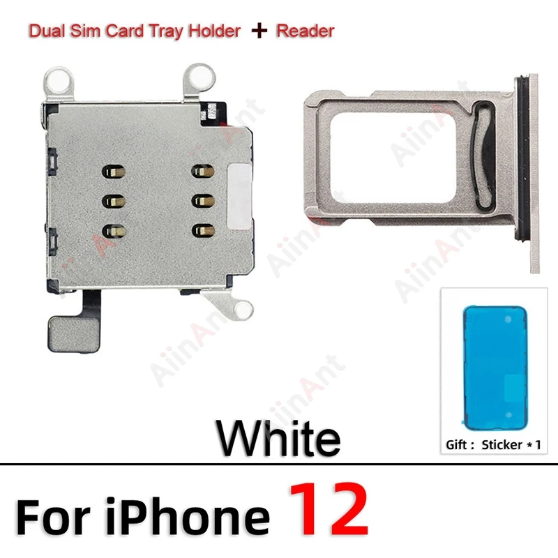 Водонепроницаемая наклейка + гибкая наклейка для iPhone 13 12 11 Pro Max XR, двойной держатель с двумя SIM-картами, адаптер, разъем, гибкий кабель (art.: 3920d1482811f) - 3920d1482811f