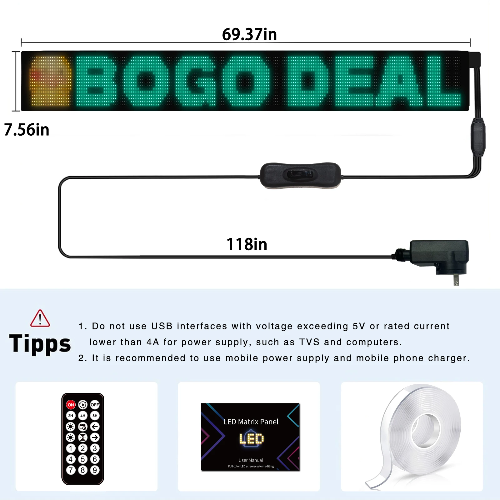 Большой размер светодиодной матричной пиксельной панели USB 5 В гибкий RGB узор