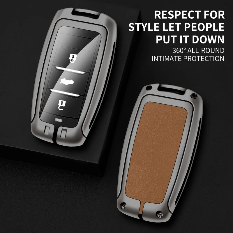 

For Changan Eado CS35 Raeton CS15 V3 V5 V7 Auto Keyless Protector Shell Accessories New Metal Leather Car Remote Key Case Cover