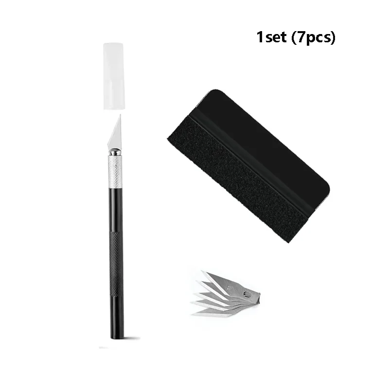 

Набор инструментов для виниловой пленки Автомобильная защитная пленка PPF Ракель Виниловый инструмент Автомобильный набор оттенков Фетры из микрофибры Нож для обертывания Шпатель для винила