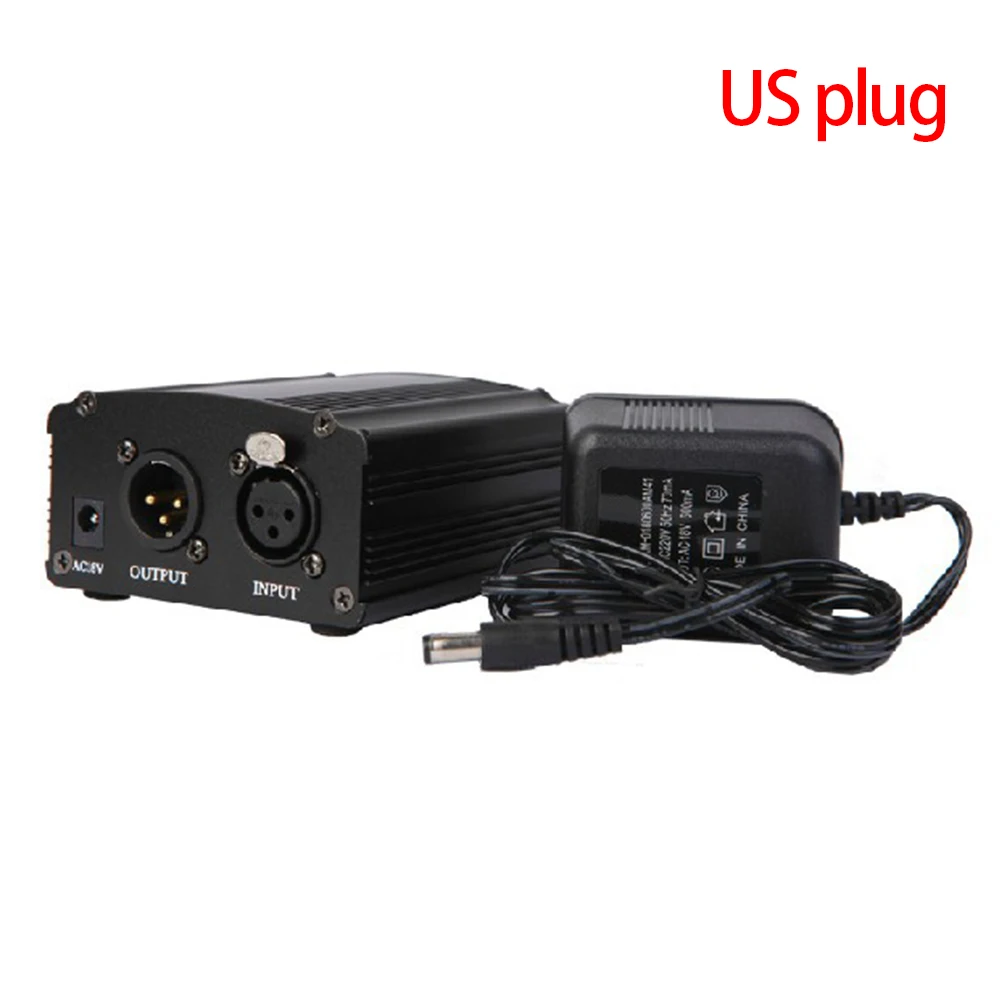 

48V External KTV Dedicated Capacitance Audio Microphone Recording Condenser Stereo Plug Sound Card Electric Power Supply Adapter