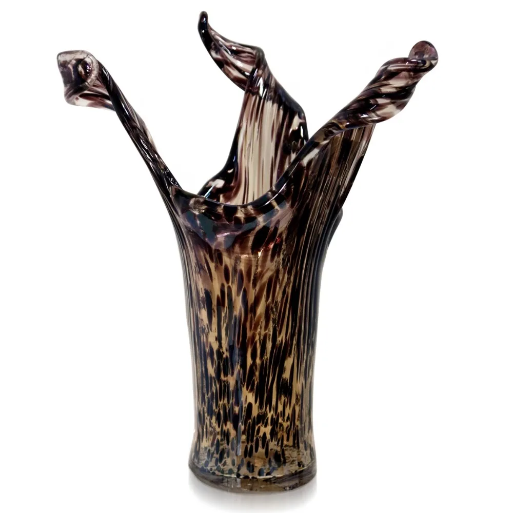 

Tortoise Shell Vase - 3 Point Murano Glass Vase in Tortoiseshell Freight Free Decoration Home Decorations Decor Garden