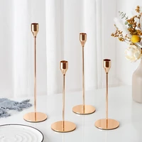 simple golden high footed metal candle holders wedding decoration bar party living room decor home table decor candlestick