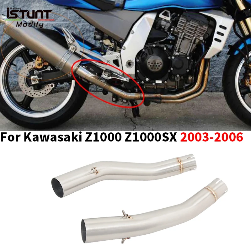 

Slip For KAWASAKI Z1000 Z1000SX Ninja1000 2003-2006 Motorcycle Exhaust Muffler Stainless Steel Mid Pipe 50.8mm Escape Modified
