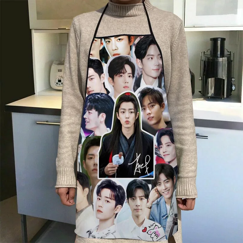 

Xiao Zhan Kitchen Apron Dinner Party Cooking Apron Adult Baking Accessories Waterproof Fabric Printed Cleaning Tools 0929p