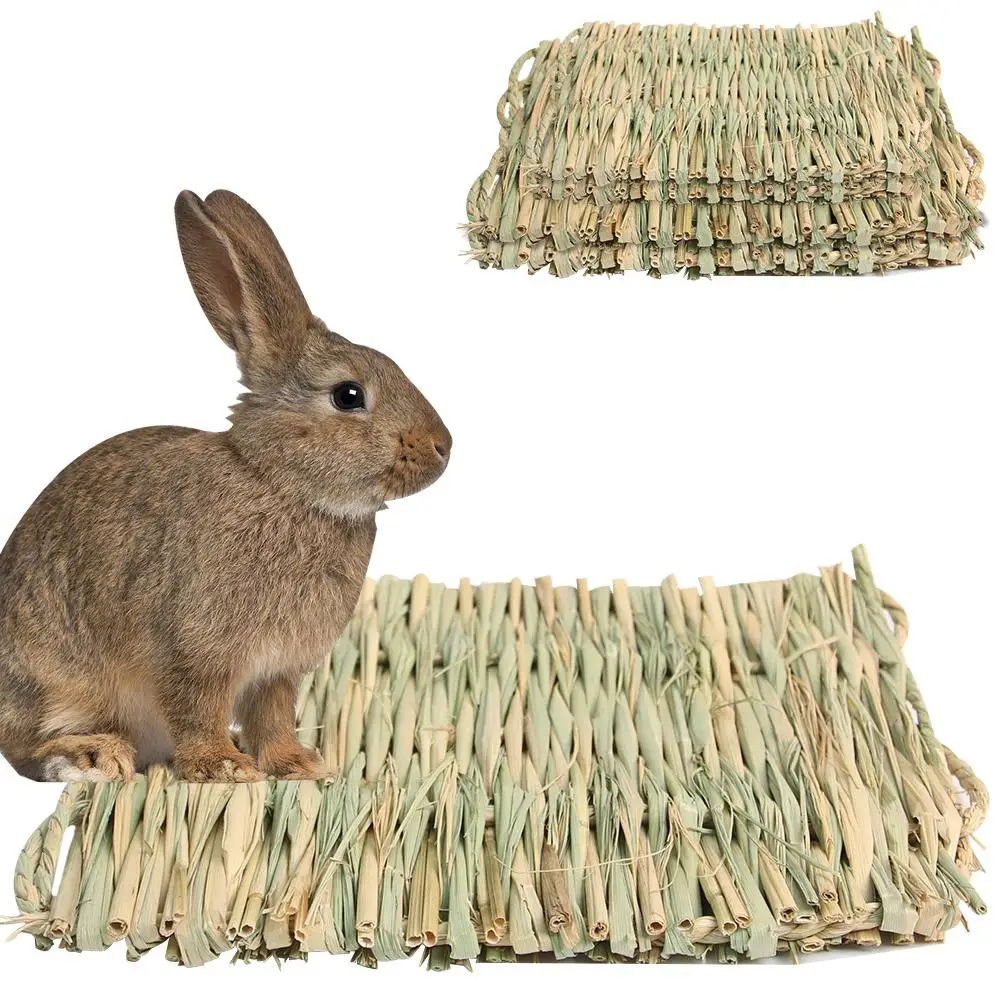 

NEW Rabbit Woven Grass Mats Bed Natural Hand Woven Chew Toy For Chinchilla Hamster Guinea Pig Chickens Parrots
