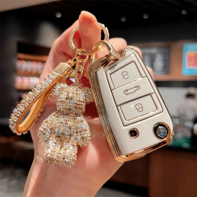 

Car Remote Key Case Cover For VW Volkswagen Golf 7 MK7 Tiguan MK2 For SEAT Ateca Leon FR 2 Ibiza For Skoda Octavia A7 Key Case