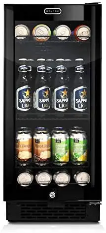 

BBR-801BG Built-in Black Glass 80-can Capacity 3.0 cu ft Beverage Refrigerators, Silver-80-Can, Silver