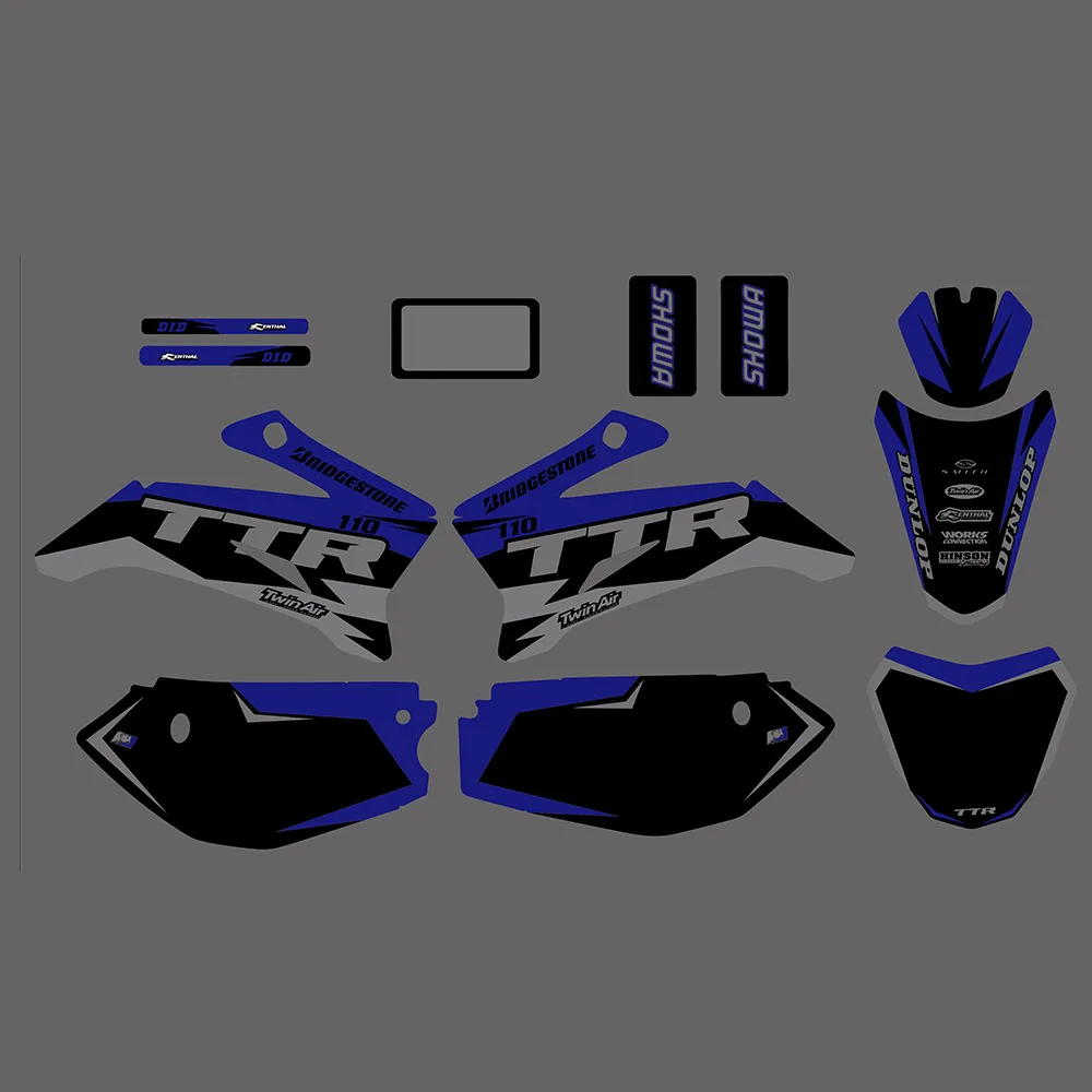 NICECNC Motorcycle 1 set Team Background Graphic Sticker Decals Kit For Yamaha TTR110 TTR 110 ALL YEARS DIRT Pit Bike