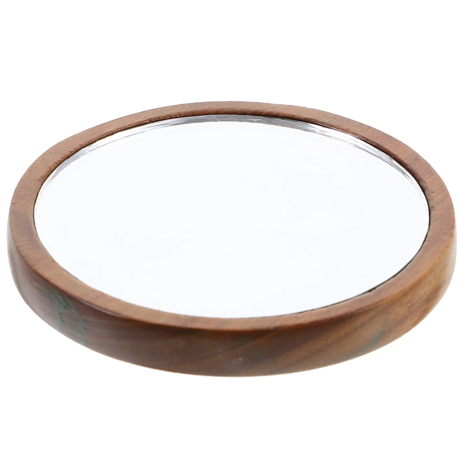 

Small Wallet Round Mirrors Purse Hand Compact Girl Women Wood Mini Travel Makeup