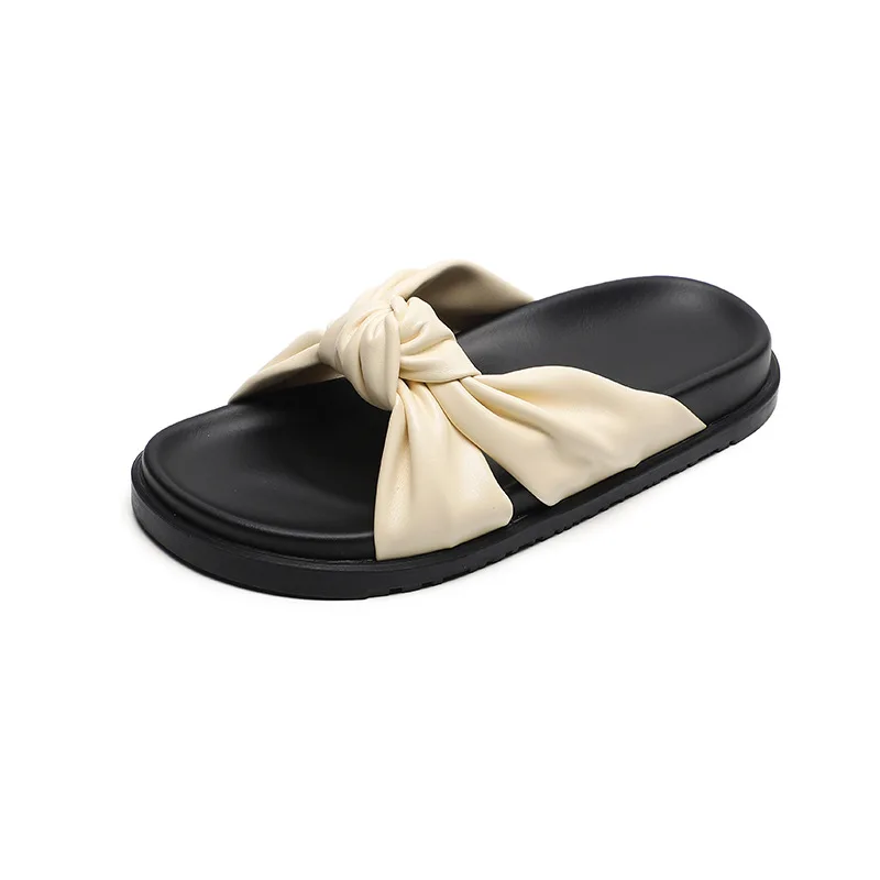 Platform Shoes Slippers Women Outside Wear Bows Summer New Girl Shoes Soft Bottom Women Slippers Large Size 41-43 Women Shoes