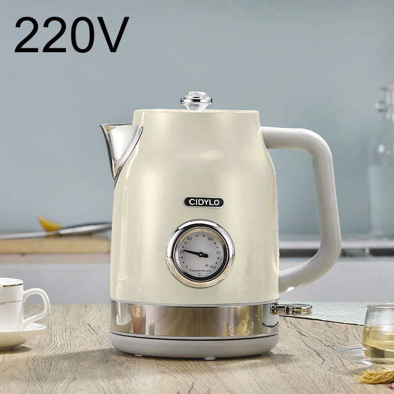 

Синильный электрический чайник в стиле ретро, домашний чай, изоляция для заваривания, встроенный электрический чайник из нержавеющей стали с контролем температуры, большой ок