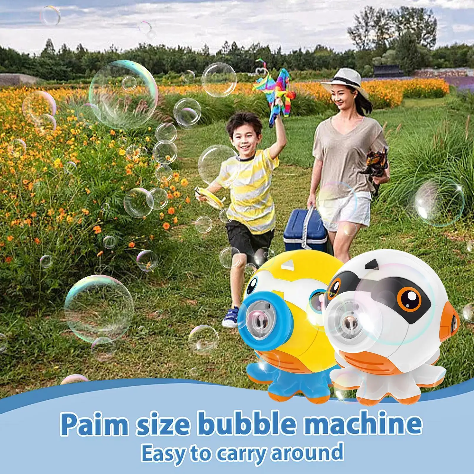 

Octopus Shape Automatic Bubble Machine With Light & Sound Summer Outdoor Game Toy Gift For Toddler W2l6