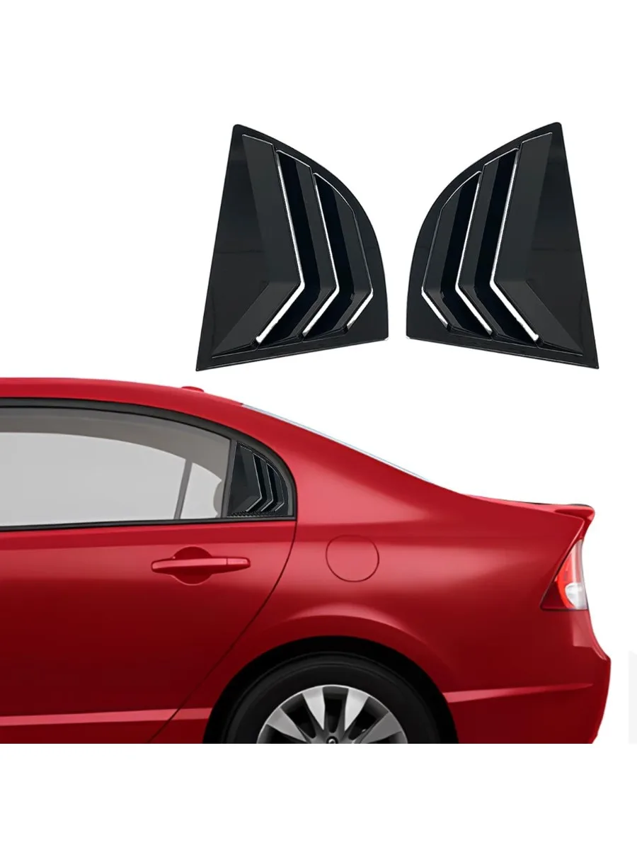 

Для Honda Civic Sedan 8th 2006-2015 Автомобильный задний жалюзи, боковая крышка, накладка, наклейка, вентиляционный совок, ABS, стиль из углеродного волокна