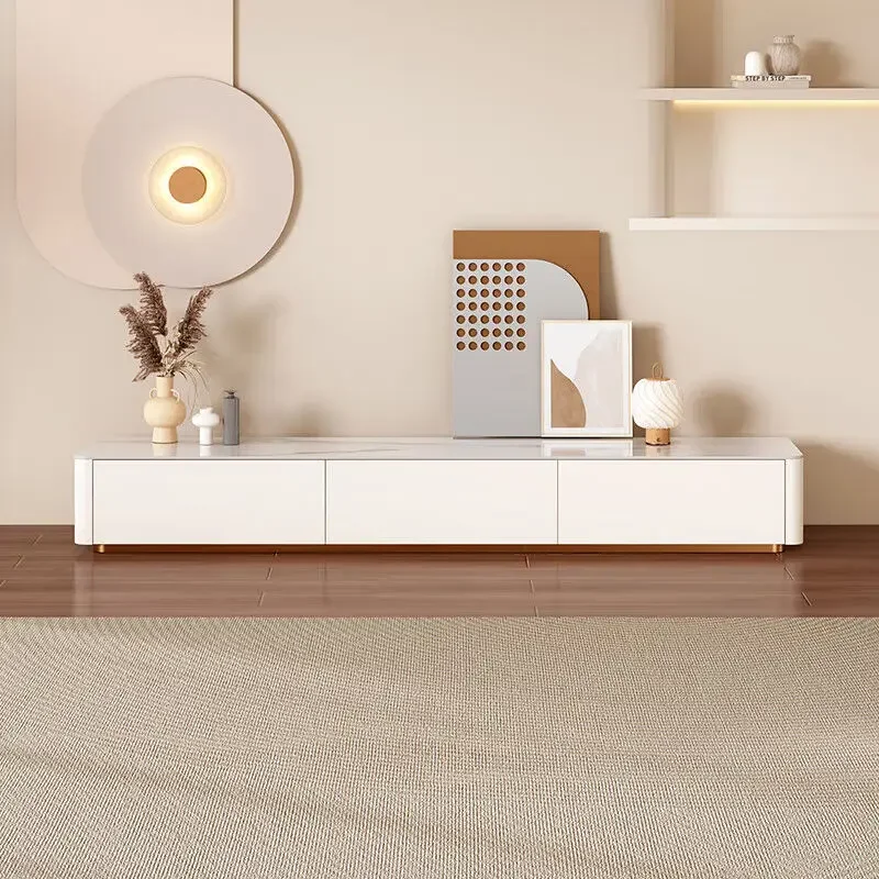 Witte Glamour TV-Standaard Grote Opslag Minimalistisch Design TV-Kast Luxe Ladekast Para Tv Sala De Estar Moderne Meubels