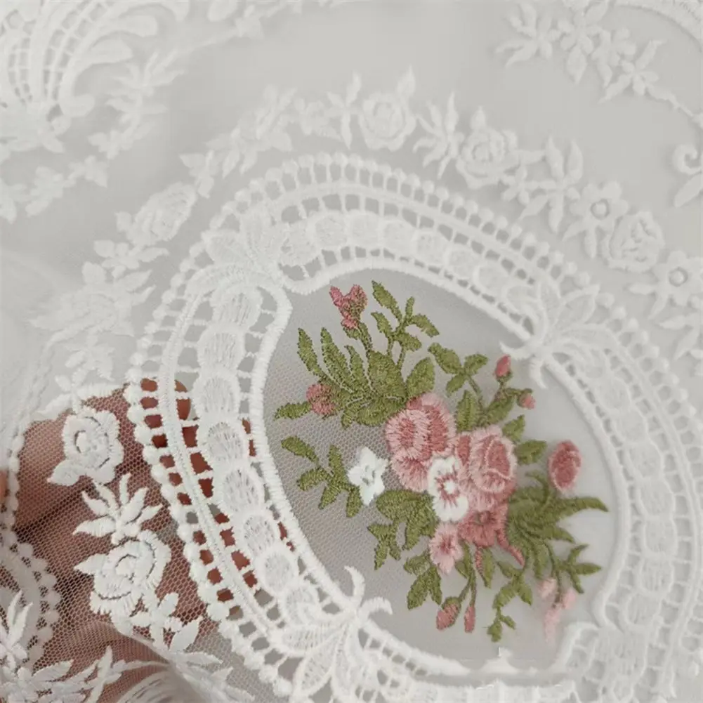 

Oval Coaster Hollow Embroidery Table Cloth Mat Dust Cover Fabric Coaster Kitchen Cup Table Mat Food Fruit Plate Cover Home Decor