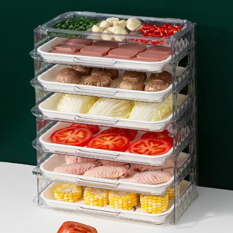 

Multifunction Kitchen Cooking Organizer Racks Multi-layer Storage Rack for Veggies Fruit Drainer Folding Storage Trays