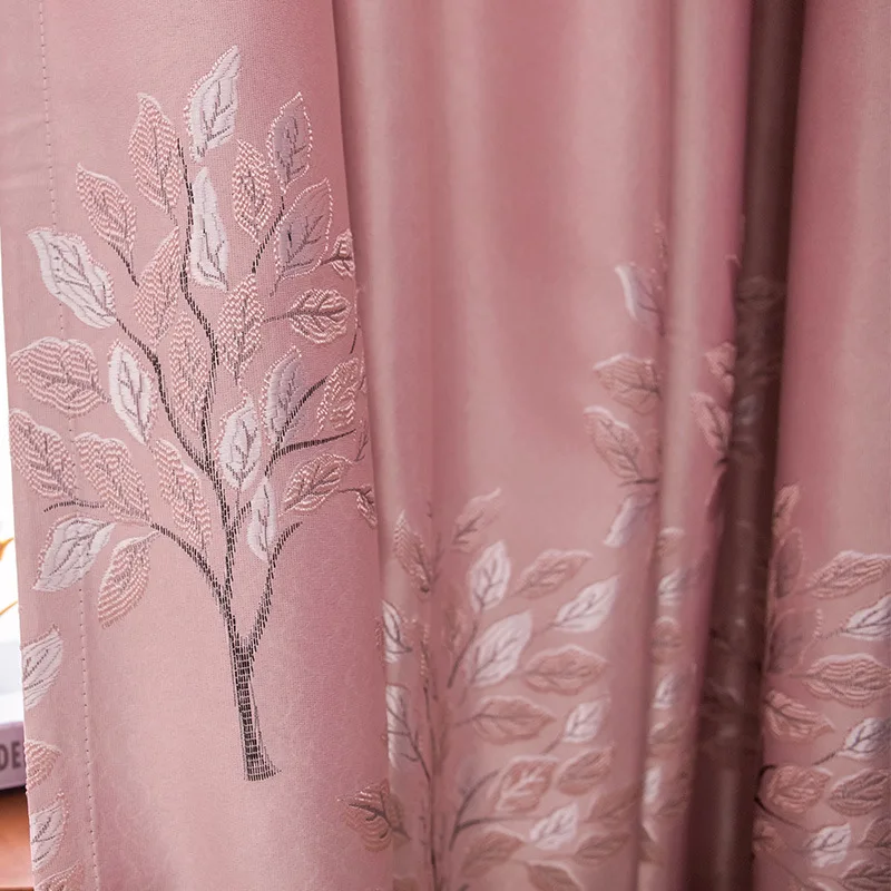 Curtains for Living Dining Room Bedroom Jacquard Nordic Modern Luxury Morandi Color Pink Gray Green High Shading Heat Insulation | Дом и сад