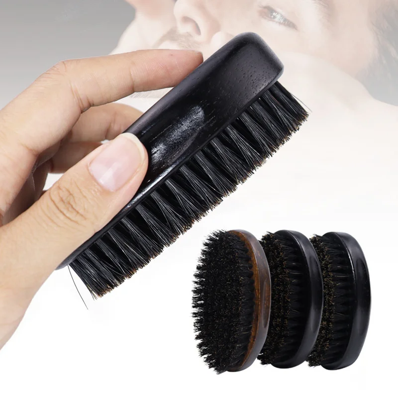 

Bristle Wave Brush Hair Combs Hair Beard Comb Men Beard Shaving Comb Face Massage Large Curved Wood Facial Hair Cleaning Brush