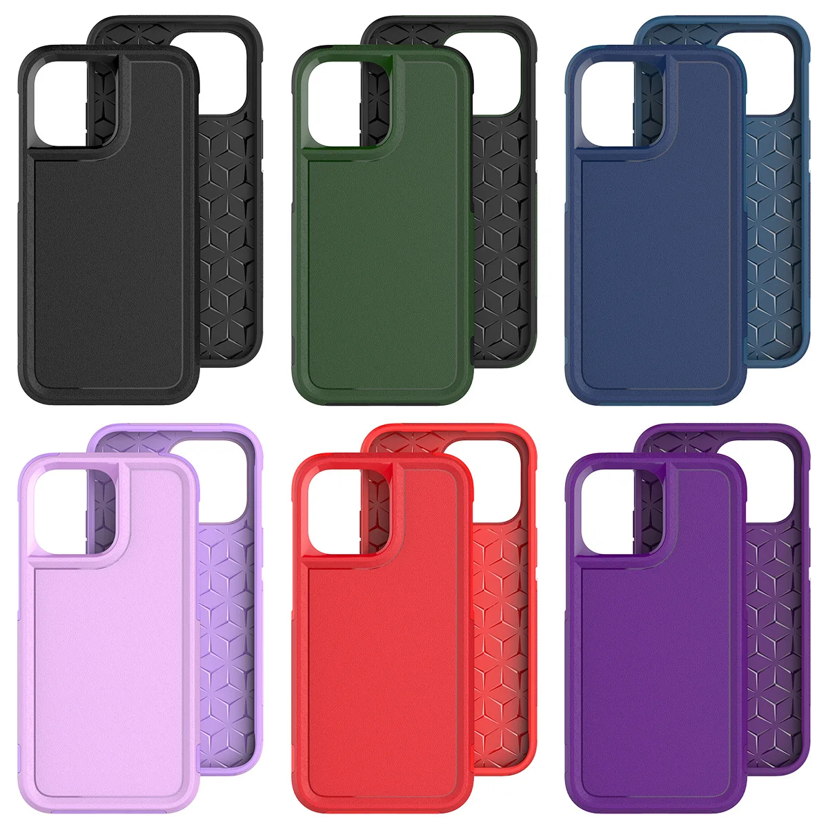 

Scrub Anti-slip Anti-drop All-inclusive Mobile Phone Case for Iphone14promax Mini Puls PC+TPU Couple Simple Protective Case