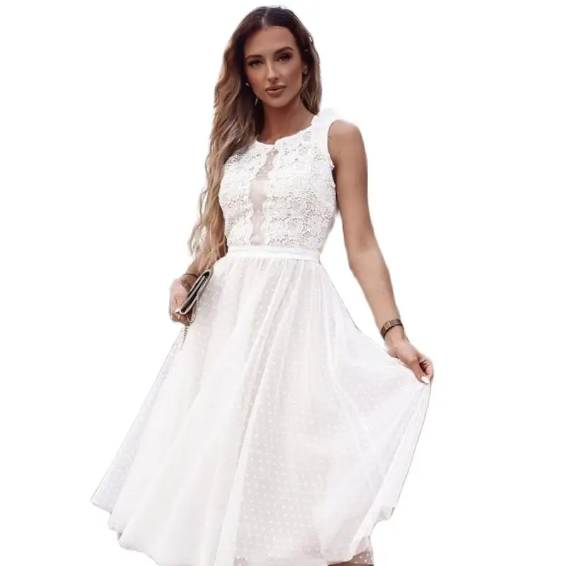 

2022 New Women Solid Color Long Dress Europe And America Women Summer Dress Patchwork Dress Drop Shipping