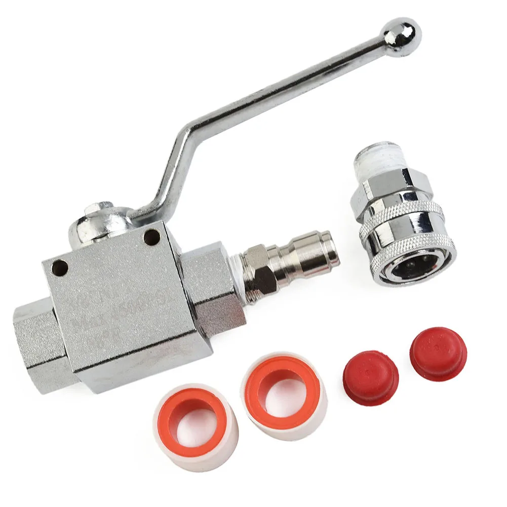

Carbon Steel Pressure Washer Ball Valve High Pressure High Quality Male Plug Quick Connector Washer Ball Valve 3/8 Inch