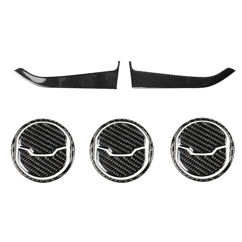 

Carbon Fiber Mustang Air Outlet Nine-Piece Sticker 3Pcs With Carbon Fiber Mustang Front Seat Door Panel Sticker