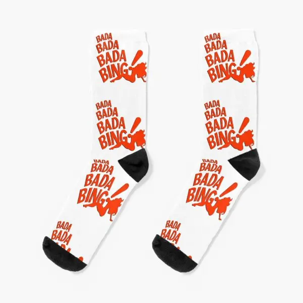 

The Sopranos Bada Bing Crew Socks Ladies Winter Autumn Sports Breathable Cute Unisex Girls Comfortable Short Black Pattern Mens