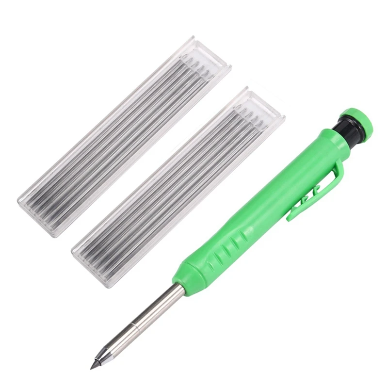 

Solid Carpenter Pencil Set With 12 Refill Leads Mechanical Pencil Marking Tool Kit For Woodworking Architect