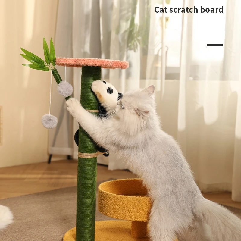 Когтеточка для кошек маленькая скалолазания панда Бамбуковая сизаль игрушка