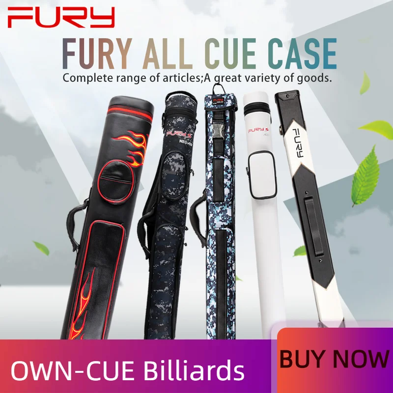 New FURY Pool Cue Case Many Styles Available Oxford Cloth Leather High Quality Carrying Box Durable Professional Kit Accessories