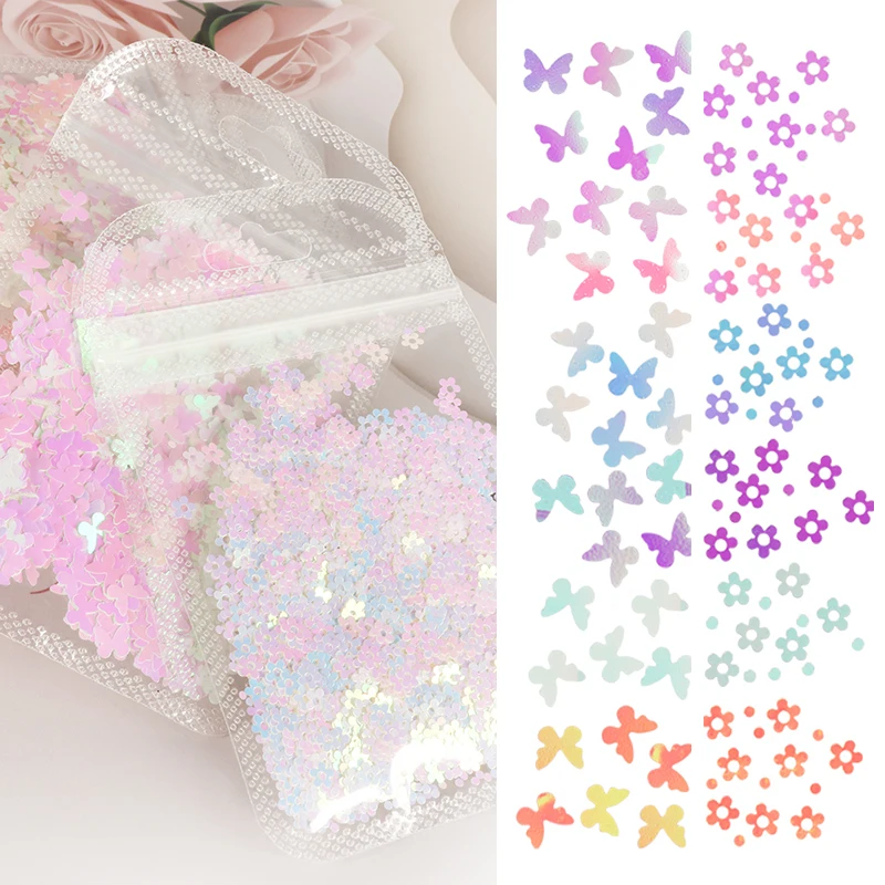

2 Bags UV Epoxy Resin Fillings Glitter Flakes Butterfly Plum Flower Sequin Fillers For DIY Crafts Handmade Nail Art Accessories