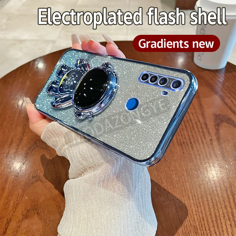 Чехол для телефона Realme 5 Pro из мягкого силикона и ТПУ с блестящим покрытием RMX1971