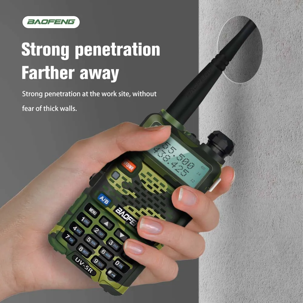 Baofeng UV-5R Walkie Talkie 5W Dual Band Two Way Radio UV 5R Amateur Portable CB Ham Radio VHF/UHF Transceiver Intercom 5r