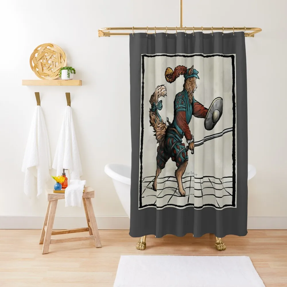 Maowrozzo - занавеска для душа с мечом и пряжкой ванных комнат красивым дизайном