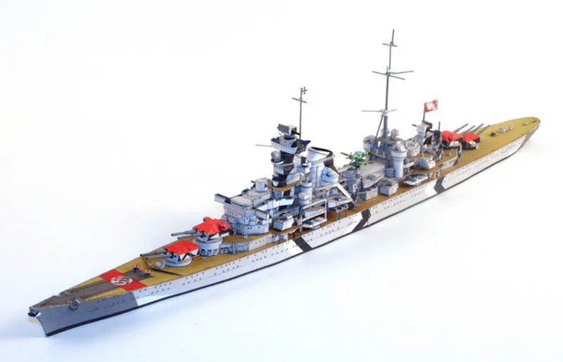 Немецкий тяжелый круизер Prinz Eugen скульптура в виде животного Papercraft спальня