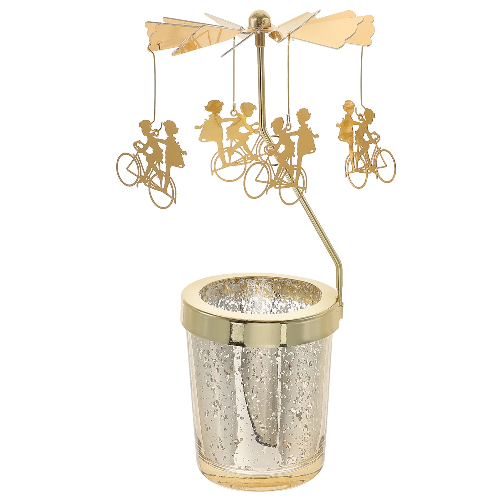 

Holder Candlestick Rotating Tea Light Metal Rotary Romantic Wedding Table Party Ornament Stand Carousel Decoration Decorations