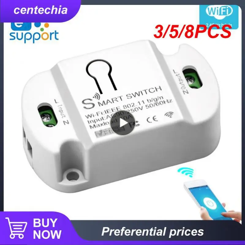 

3/5/8PCS Wifi Timer Breaker Module Compatible With Alexa Google Home Wireless Switches 10a Smart Switch