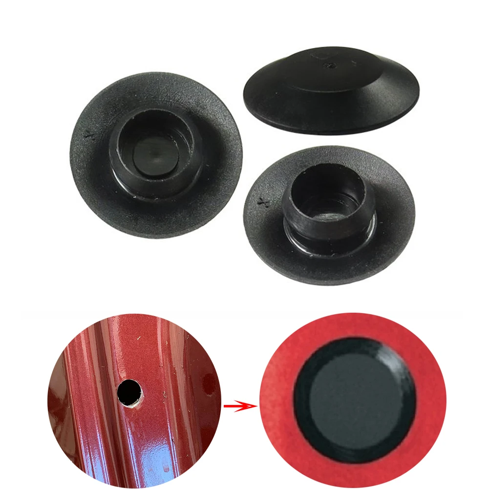 

100PCS Car Door Rubber Plug Universal Flush Mount PVC Black Rubber Body Sheet Metal Hole Plugs Button 1/2" Hole 7/8" Head
