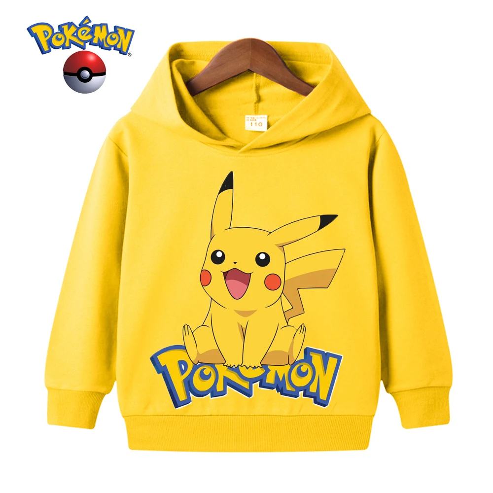 

Pokemon Children Costume Spring Boy Hoodie Kids Clothes Funny Pikachu Pokemons Hoodies for Teen Girls 2-12y Baby Boys Sweatshirt