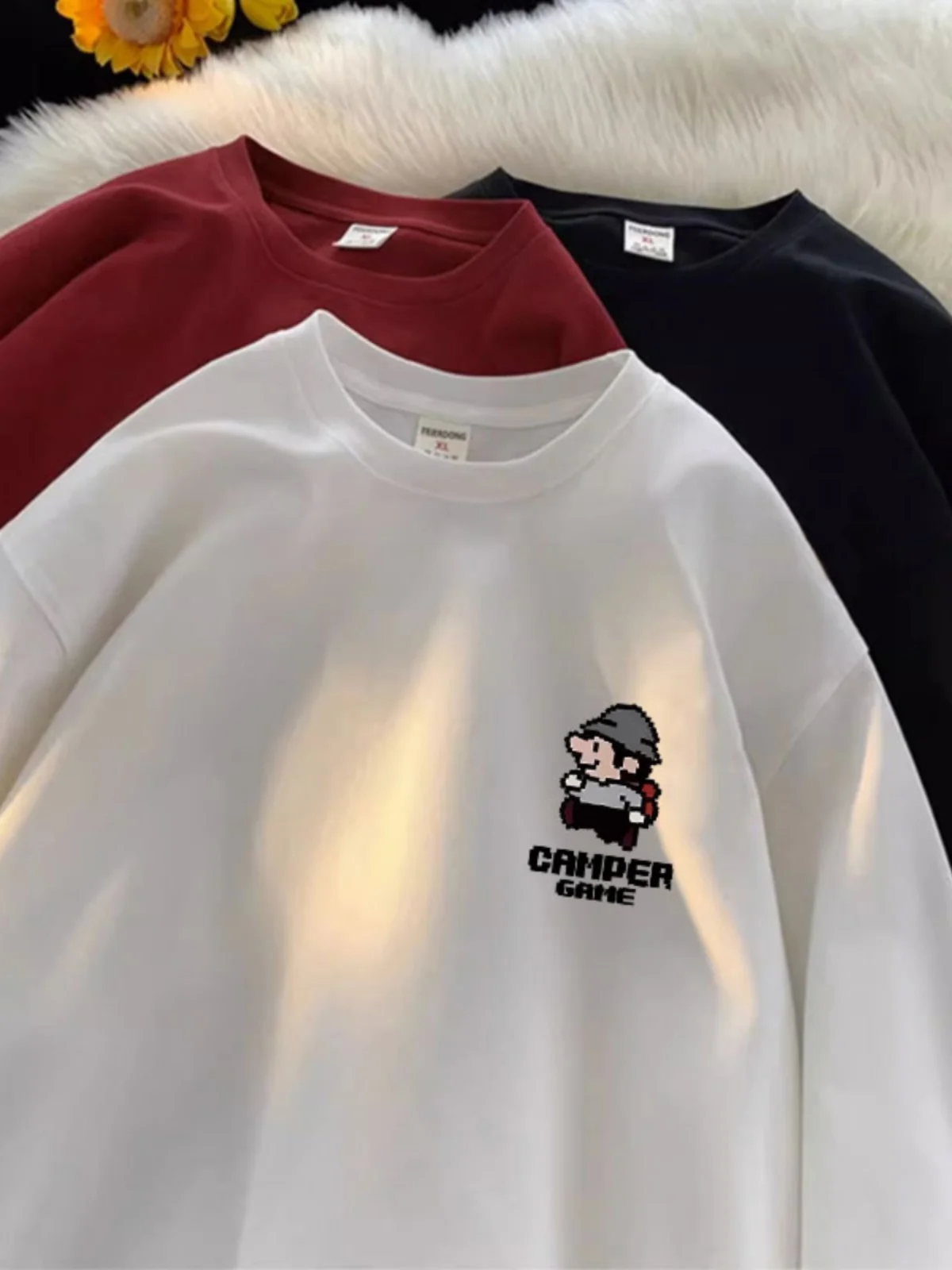 280 г тяжелая рубашка с длинными рукавами мужская и женская весенне-осенняя