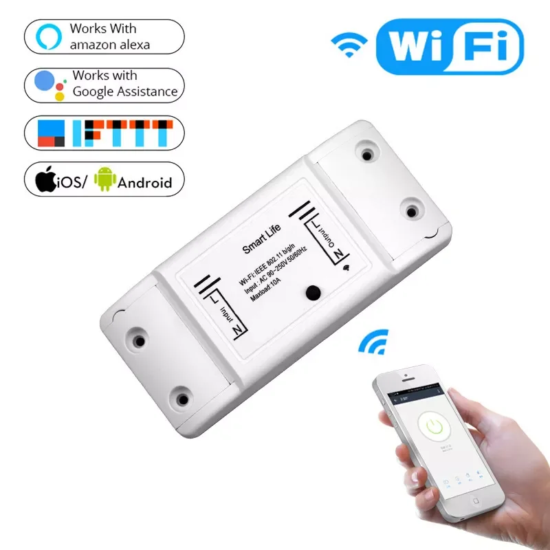 

Wifi Switch Module Universal Smart Wifi Breaker Timer DIY Wifi Smart Light Switch For Smart Home Work with Alexa Google Home