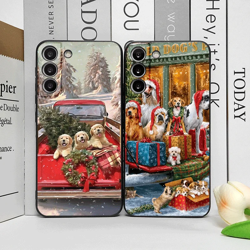 Фото Рождественские грузовики с рисунком собаки, чехол для телефона Motorola Moto Edge 50 Fusion 40 30 Neo G34 G24 E14 G75 G85 G54 5G, мягкий чехол №1