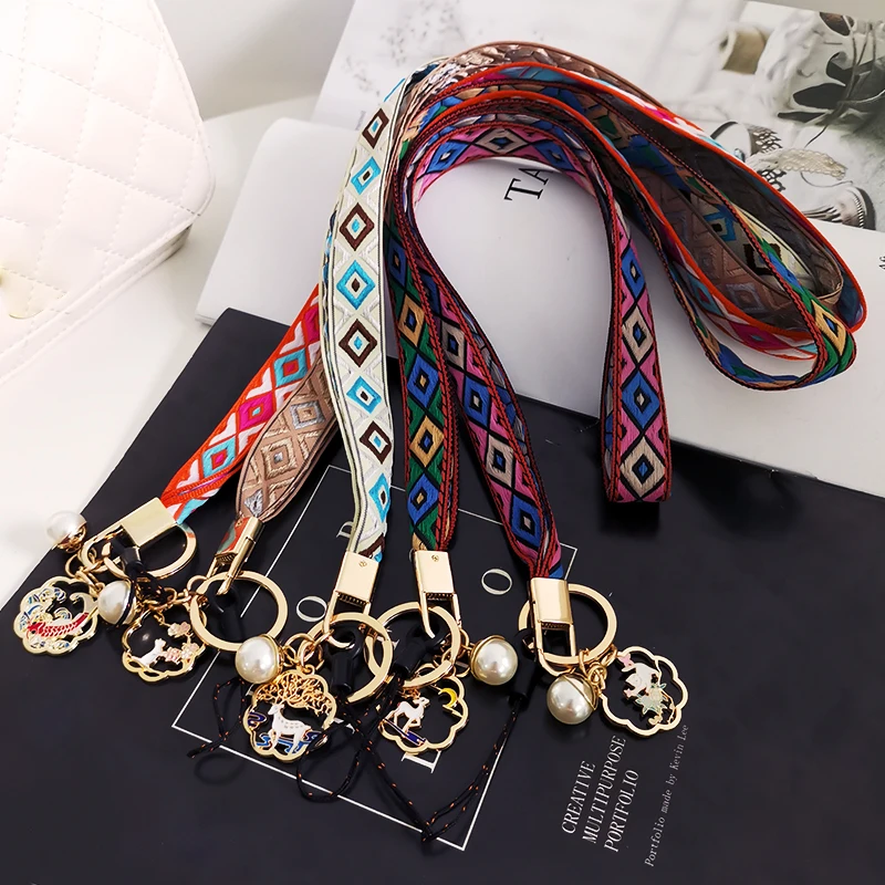 

Vintage lanyard Fabric weaving Strap Mobile Phone Straps Wrist Rope Hanging Neck Rope For Mobile Phone Case Hanging Rope