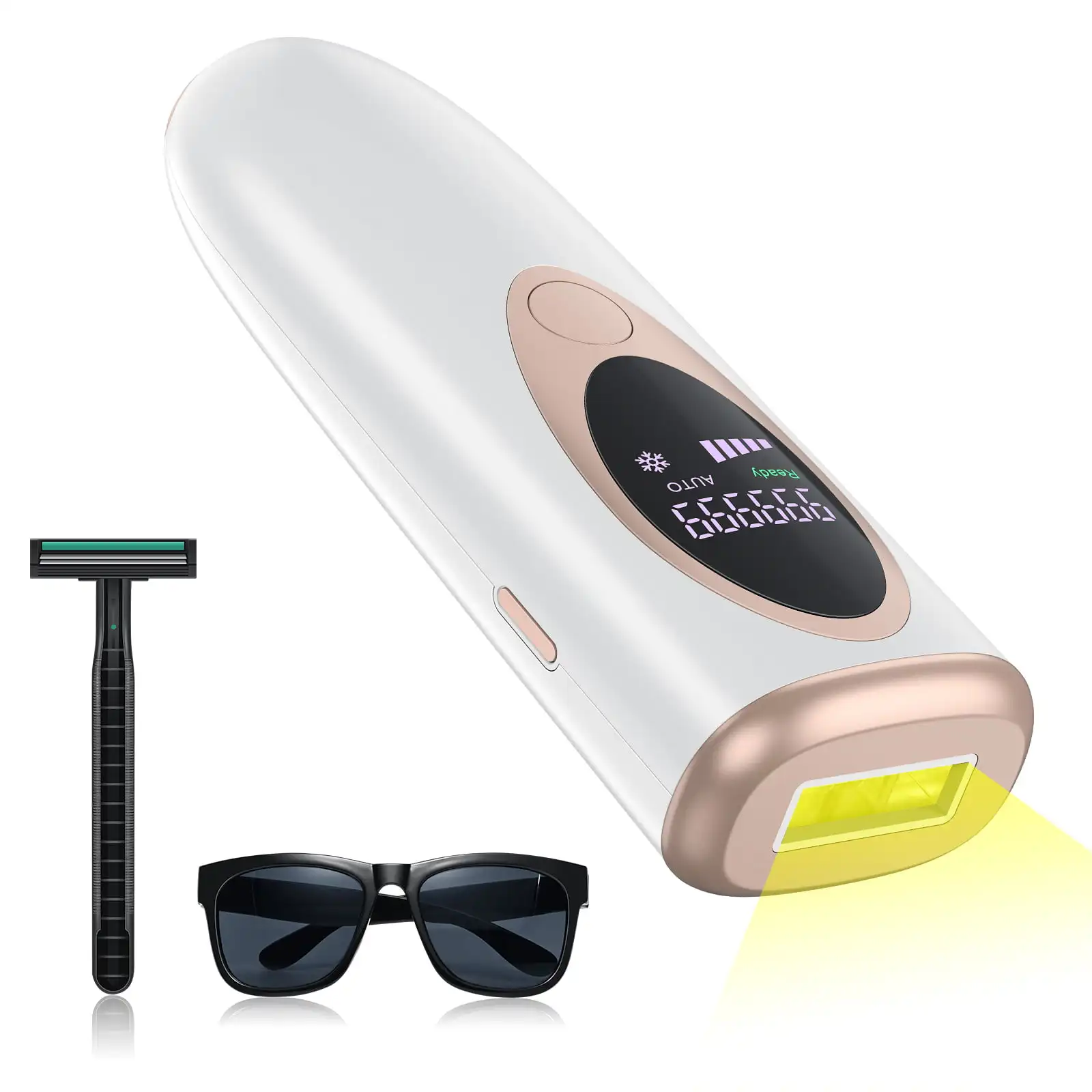 

IPL Laser Hair Removal 999999 Flashes Painless Permanent Hair Remover for Facial Body Women Men, White